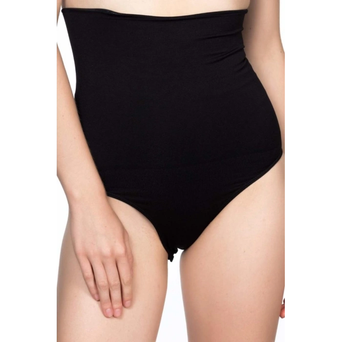 Siyah Double Yüksek Bel Çıtçıtlı  Slip Korse