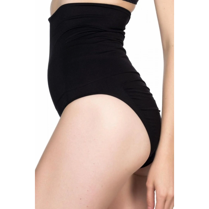 Siyah Double Yüksek Bel Çıtçıtlı  Slip Korse