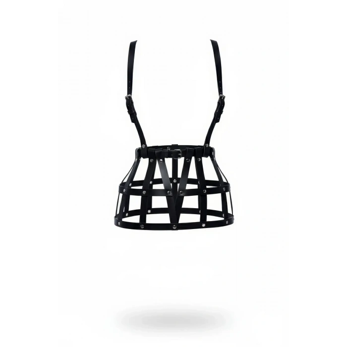 Siyah Etek Deri Kafes Yapılı Perçin Detaylı Etek Mini Etek - Brf1252