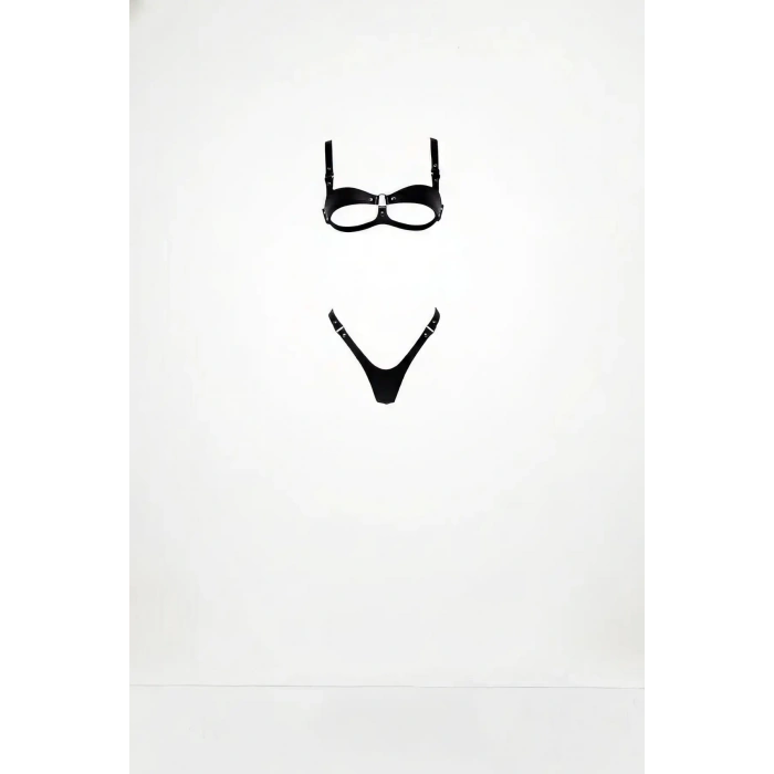 Siyah Harness Takım Deri Halka Detaylı Ayarlanabilir - Brf1382