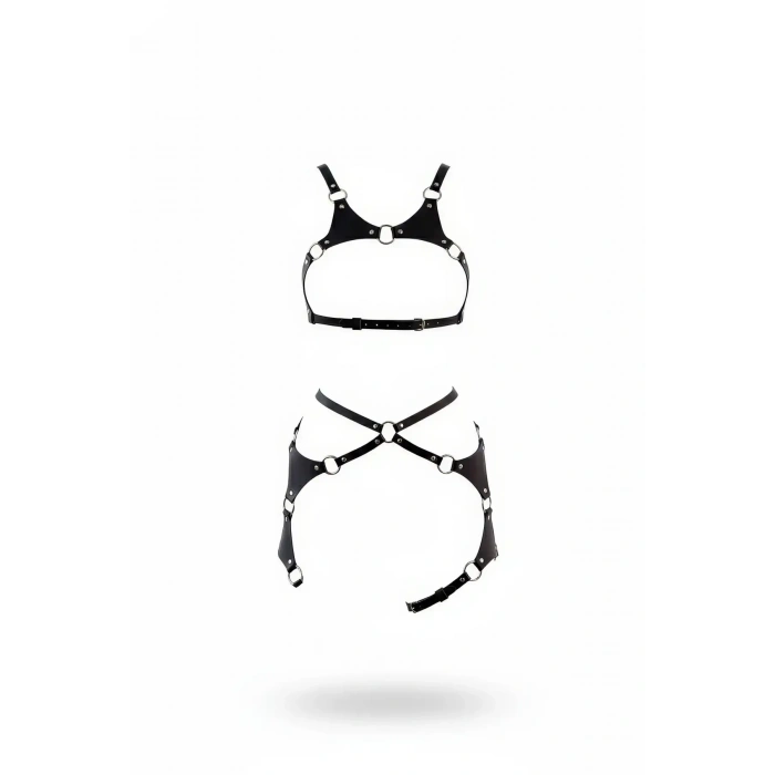 Siyah Harness Takım Deri O-halkalı Ayarlanabilir - Brf1253