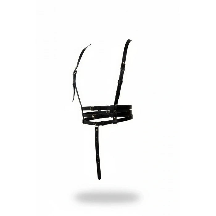 Siyah Kadın Kemer Deri Tokalı Vücut Aksesuarı - Brf178