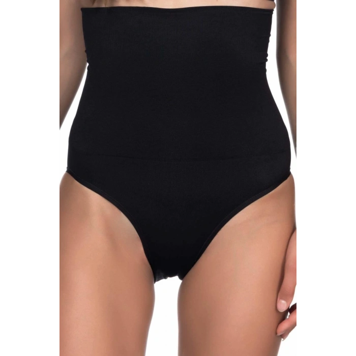 Siyah Yüksek Bel Double Slip Korse