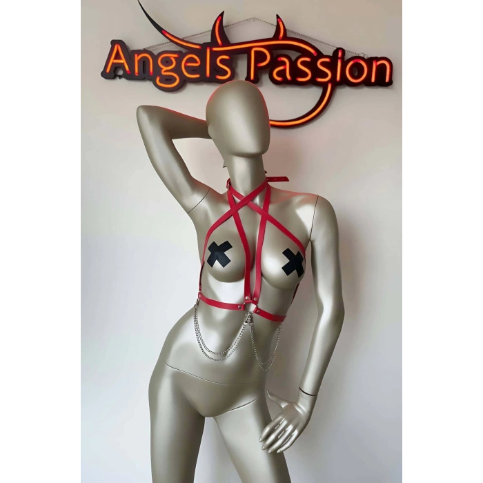 T-shirt Üzeri Deri Aksesuar, Gömlek Üzeri Şık Deri Harness - Brf52