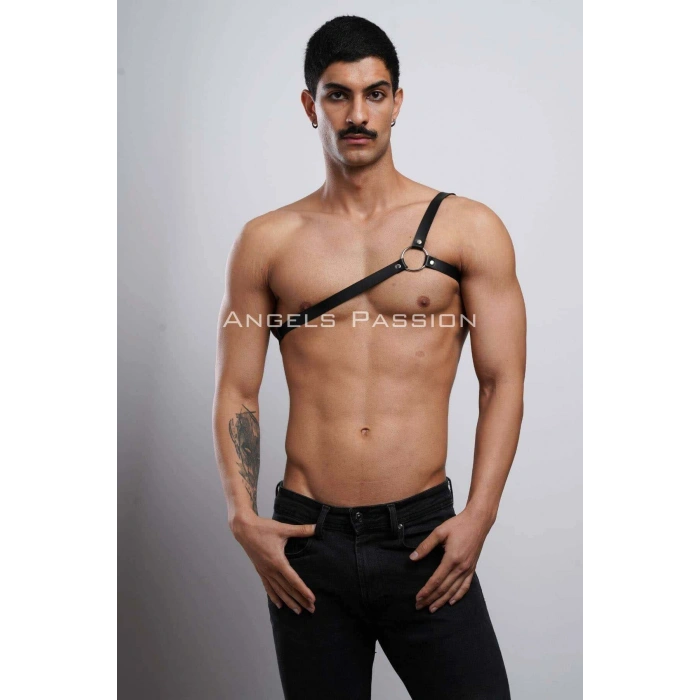 Tek Omuz Erkek  Deri Harness - Dansçı Deri Giyim - Erkek  Dansçı Ürünleri -  Brfm3