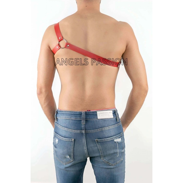 Tek Omuz Seksi Deri Erkek  Harness - Brfm3