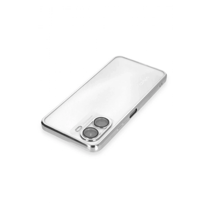 Vivo Y16 Kılıf Lensli Silikon - Gümüş