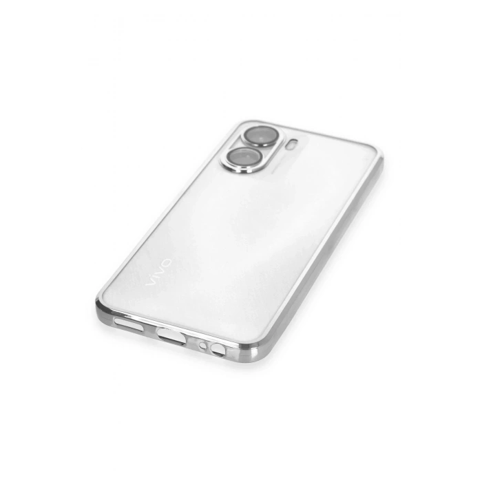 Vivo Y16 Kılıf Lensli Silikon - Gümüş