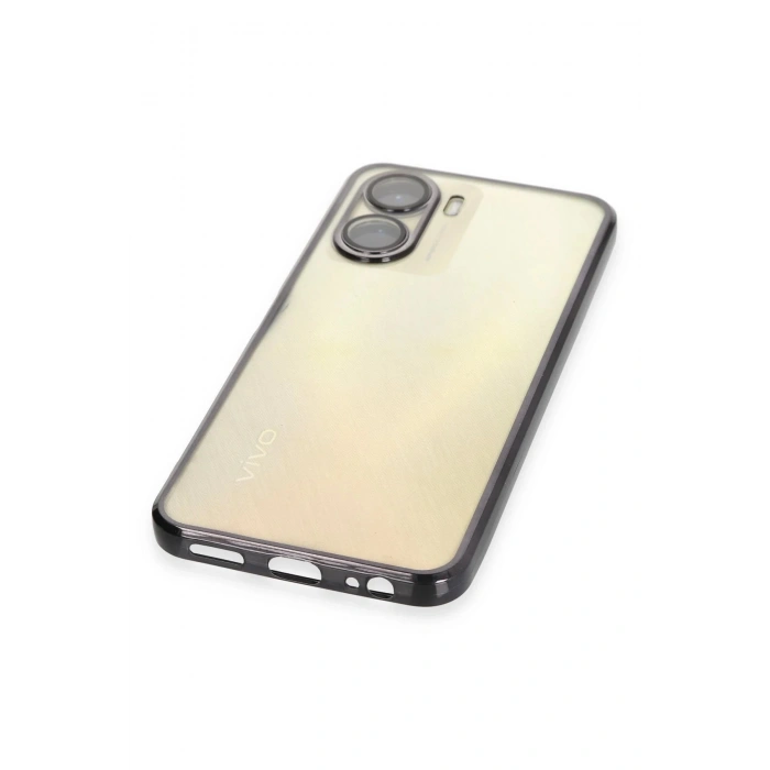 Vivo Y16 Kılıf Lensli Silikon - Siyah