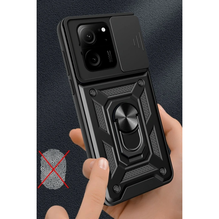 Xiaomi Mi 13T Pro Kılıf Pars Lens Yüzüklü Silikon - Lacivert