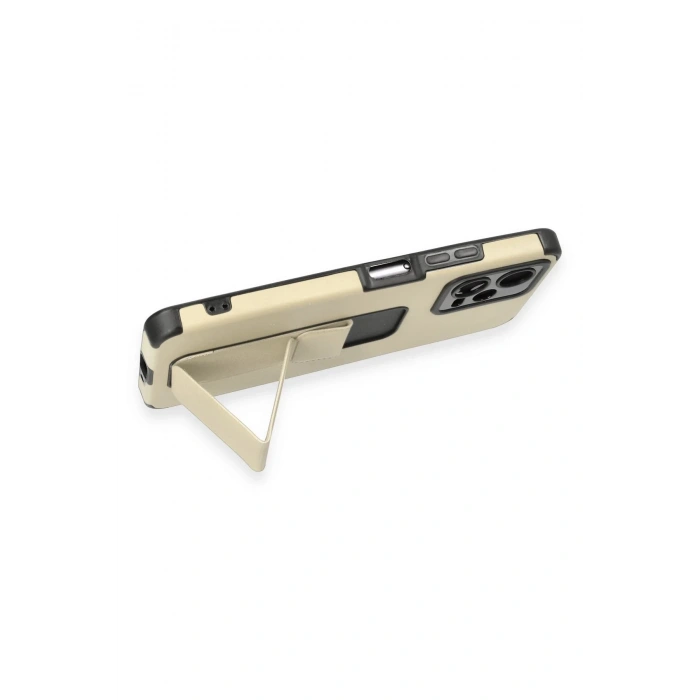 Xiaomi Poco X5 5G Kılıf Mega Standlı Silikon - Gold