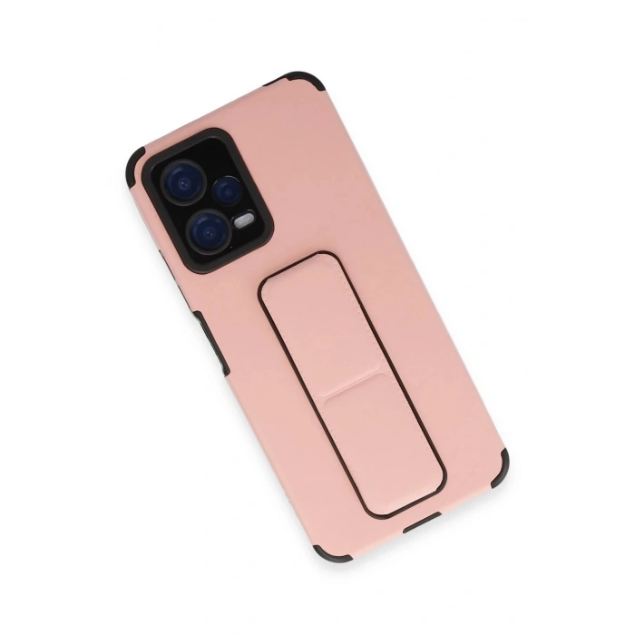 Xiaomi Poco X5 5G Kılıf Mega Standlı Silikon - Pudra