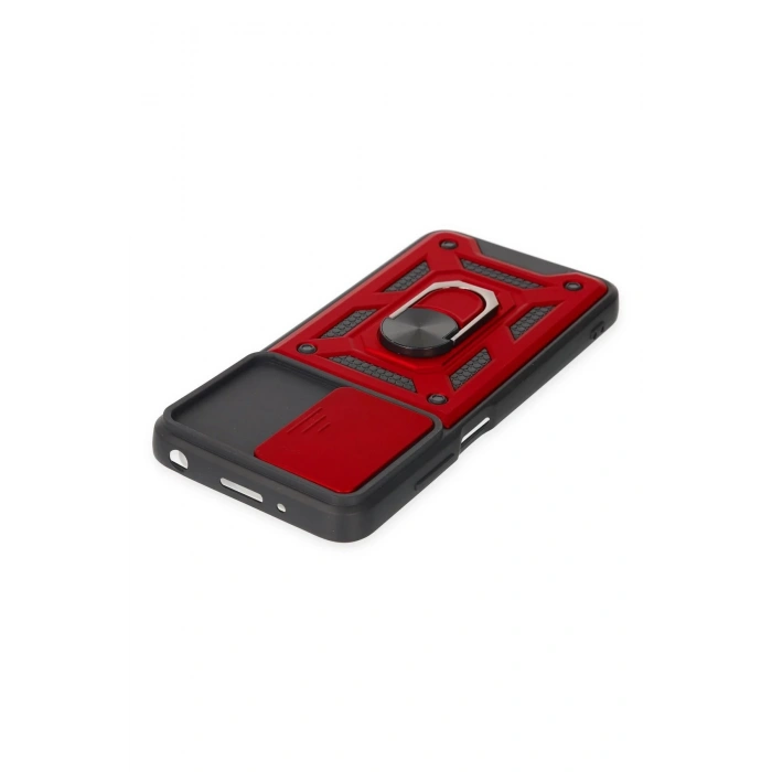 Xiaomi Redmi 10 2022 Kılıf Pars Lens Yüzüklü Silikon - Kırmızı