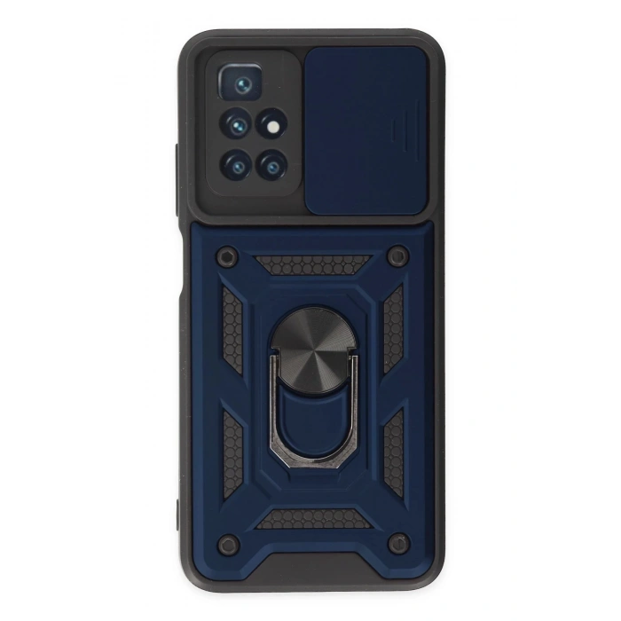 Xiaomi Redmi 10 2022 Kılıf Pars Lens Yüzüklü Silikon - Lacivert