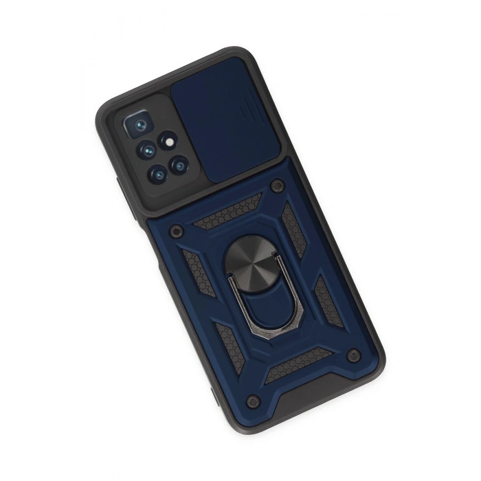 Xiaomi Redmi 10 2022 Kılıf Pars Lens Yüzüklü Silikon - Lacivert