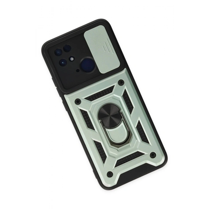 Xiaomi Redmi 10C Kılıf Pars Lens Yüzüklü Silikon - Yeşil