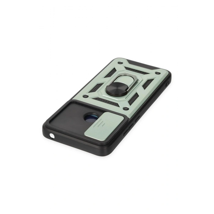 Xiaomi Redmi 10C Kılıf Pars Lens Yüzüklü Silikon - Yeşil