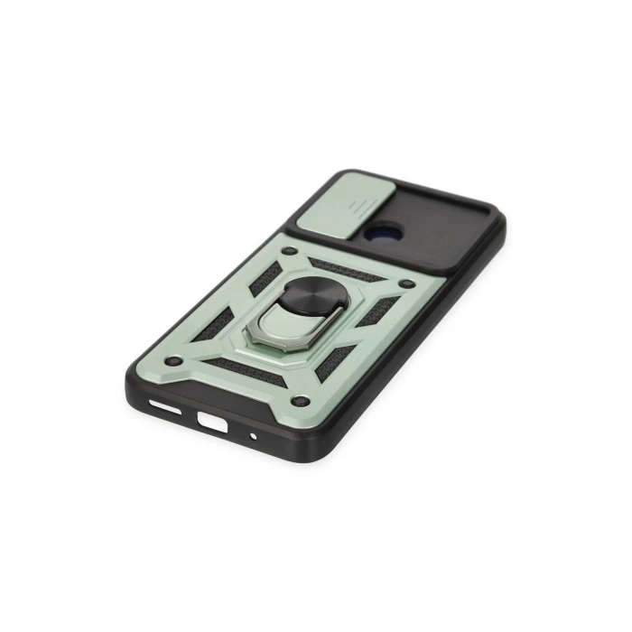 Xiaomi Redmi 10C Kılıf Pars Lens Yüzüklü Silikon - Yeşil