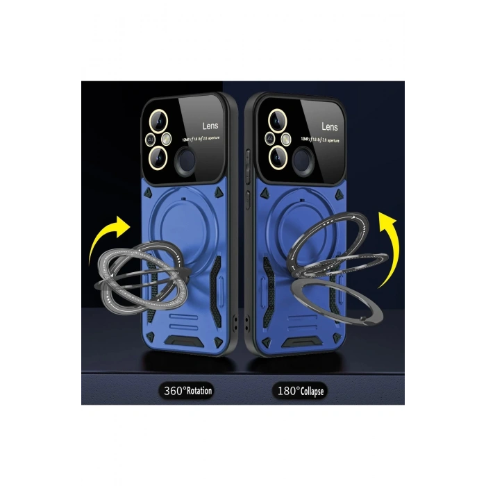 Xiaomi Redmi 12C Kılıf Joy Lens Standlı Kapak - Mor