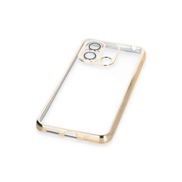 Xiaomi Redmi 12C Kılıf Lensli Silikon - Gold