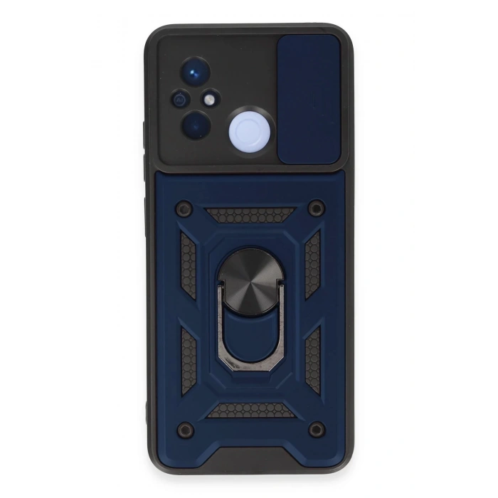 Xiaomi Redmi 12C Kılıf Pars Lens Yüzüklü Silikon - Lacivert