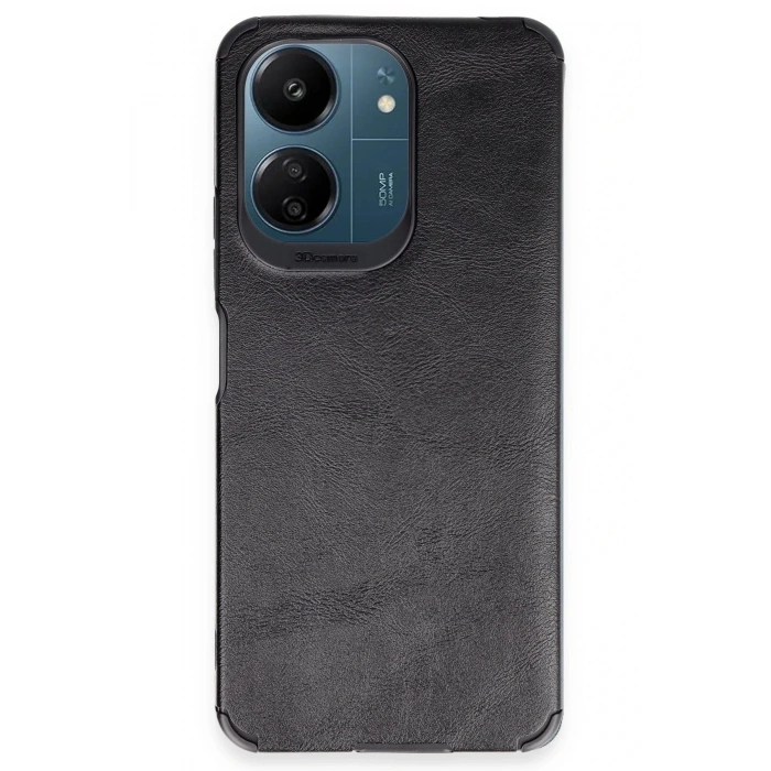Xiaomi Redmi 13C Kılıf Loop Deri Silikon - Siyah