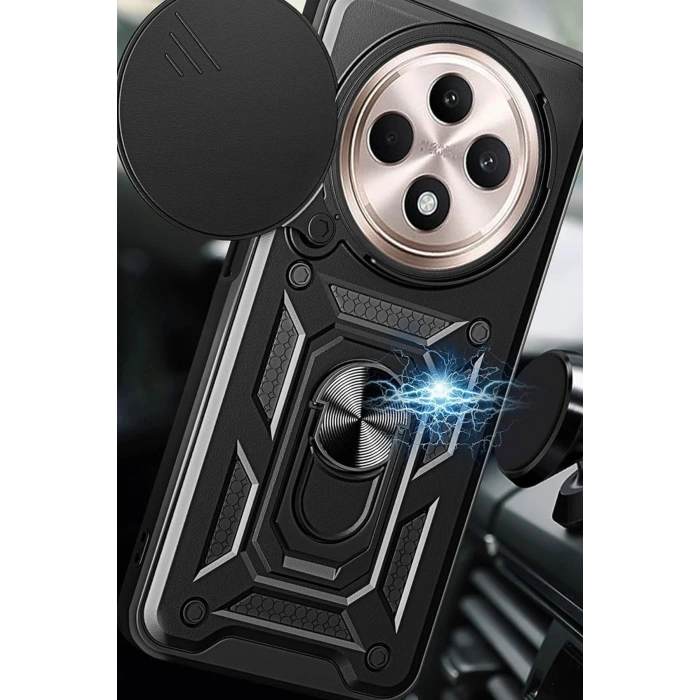 Xiaomi Redmi 14C Kılıf Pars Lens Yüzüklü Silikon - Kırmızı