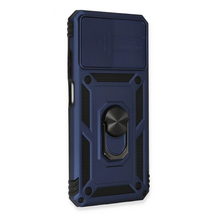 Xiaomi Redmi Note 10 Kılıf Pars Lens Yüzüklü Silikon - Lacivert