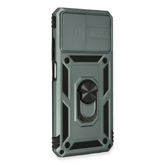 Xiaomi Redmi Note 10 Kılıf Pars Lens Yüzüklü Silikon - Yeşil