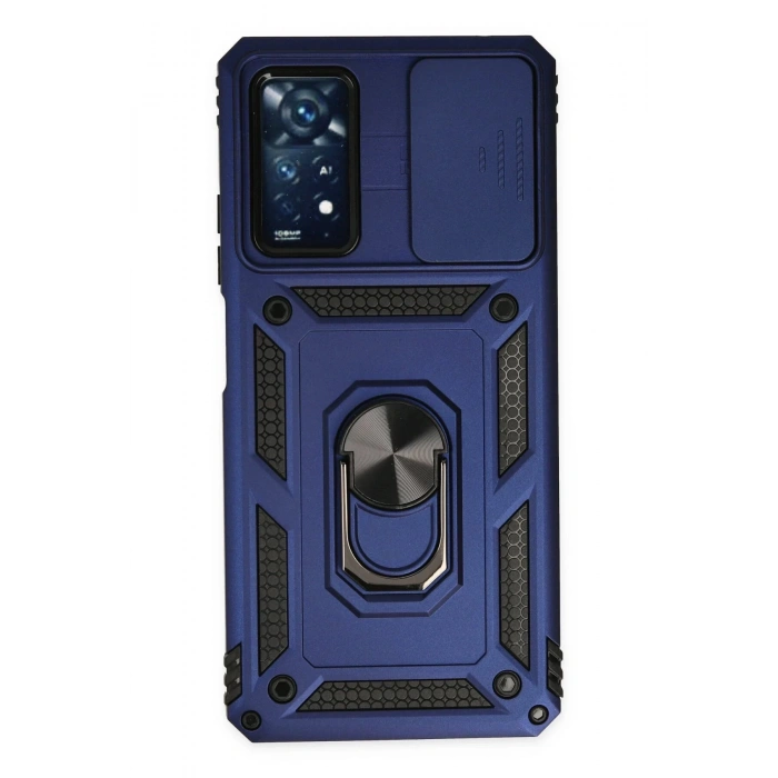 Xiaomi Redmi Note 11 Pro Kılıf Pars Lens Yüzüklü Silikon - Lacivert