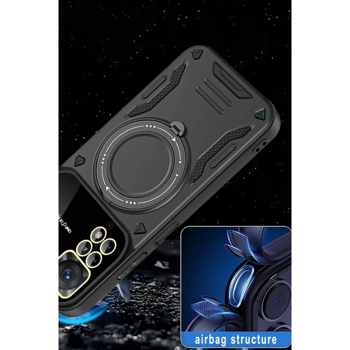 Xiaomi Redmi Note 12 Pro 4G Kılıf Joy Lens Standlı Kapak - Mor