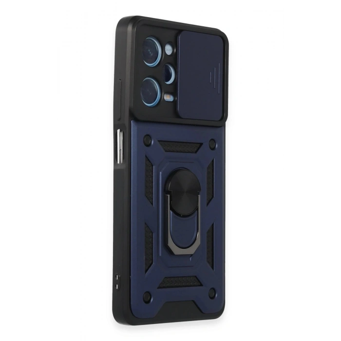Xiaomi Redmi Note 12 Pro 5G Kılıf Pars Lens Yüzüklü Silikon - Lacivert