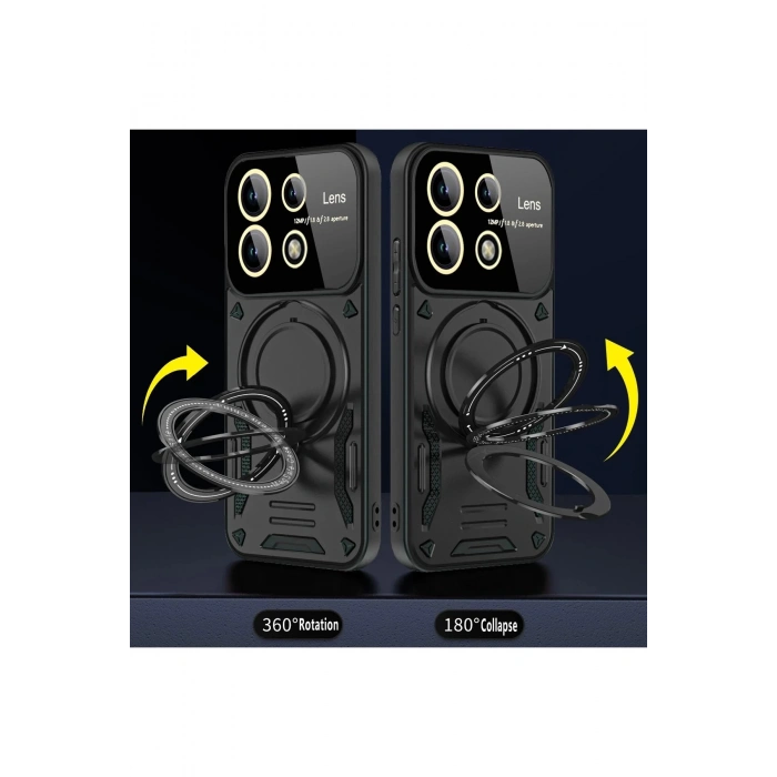 Xiaomi Redmi Note 13 Pro 4G Kılıf Joy Lens Standlı Kapak - Mor