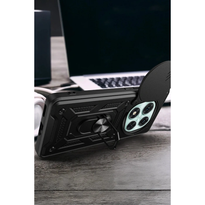 Xiaomi Redmi Note 14 Pro 5G Kılıf Pars Lens Yüzüklü Silikon - Lacivert