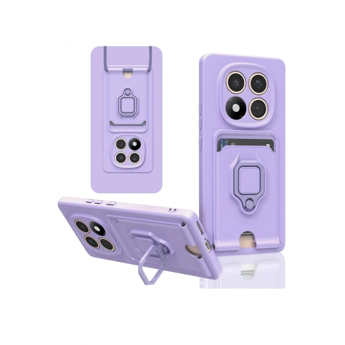 Xiaomi Redmi Note 14 Pro Plus Kılıf Zuma Kartvizitli Yüzüklü Silikon - Lila