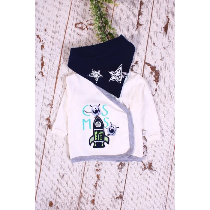 Yıldız Desenli Fularlı 5li Erkek Hastane Çıkışı