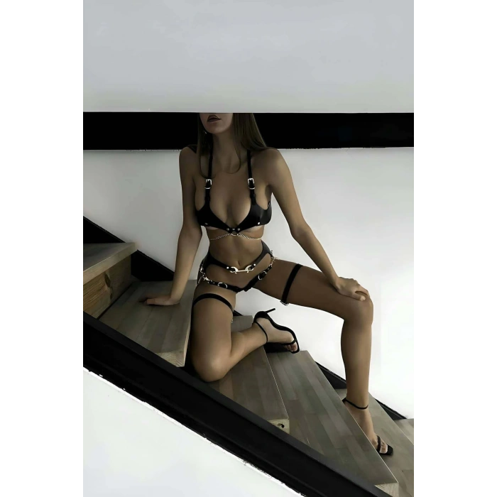 Zincir Detaylı Göğüs Ve Bacak Harness Takım - Brf1221