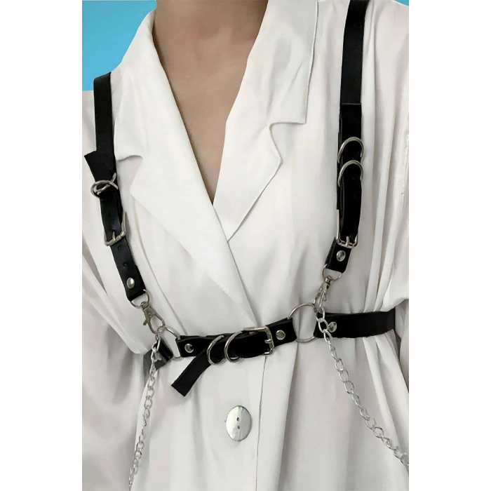 Zincir Ve Halka Detaylı Elbise Üzeri Kemer - Brf810