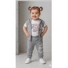 1/4 Yaş Girl Baskılı Yelekli 3lü Çocuk Takımı