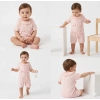 3/12 Ay Yakalı Fiyonklu Jakar Kumaş Bebek Tulumu