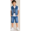 5/12 Yaş Kot(denim) Kumaş Tişörtlü Çocuk Takımı
