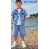 5/12 Yaş Kot(denim) Kumaş Tişörtlü Çocuk Takımı