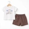 6/24 Ay Gabardin Şort Basic Tişört Bebek Takımı