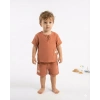 6/24 Ay İp Yakalı Müslin Kumaş Bebek Takımı