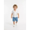 6/24 Ay Müslin Kumaş Gömlek Şort 2li Çocuk Takımı