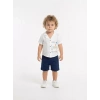 6/24 Ay Müslin Kumaş Gömlek Şort 2li Çocuk Takımı