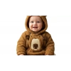 6/24 Ay Peluş Kumaş Çift Fermuarlı Bebek Tulumu