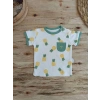 Ananas Baskılı Şort Tişört 2 Li Kız Erkek Bebek Takımı Yeşil