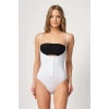 Beyaz Göğsü Açık Agraflı Body Korse