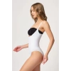 Beyaz Göğsü Açık Agraflı Body Korse